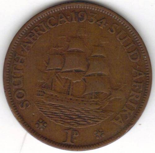 1934 SOUTH AFRICA UNION PENNY !!! LOOK !!!