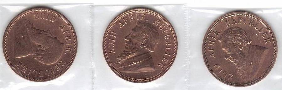 3 X VERY HIGH GRADE !! 1898 ZAR PENNIES !!!!!