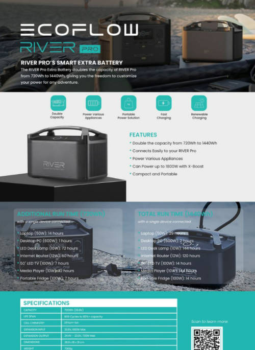 EcoFlow RIVER Pro 200000mAh Extra Battery - Black