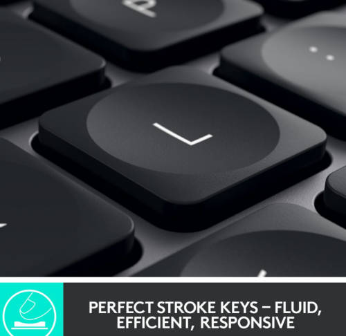 LOGITECH MX KEYS PLUS ADVANCED WIRELESS ILLUMINATED KEYBOARD-open box-new