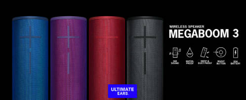 Ultimate Ears MEGABOOM 3 Wireless Bluetooth Speaker, Waterproof-Black