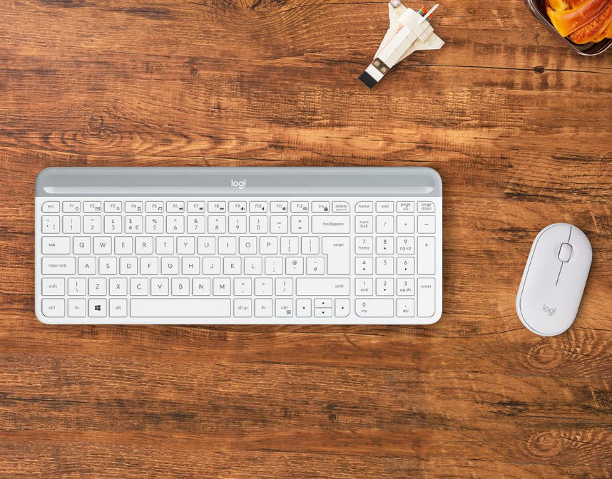 Logitech MK470 Slim Wireless Keyboard and Mouse Combo White - Off-White