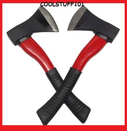 CAMPING AXE WITH NON-STICK RUBBER HANDLE!