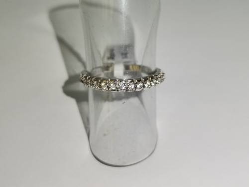 Unique Half-Eternity Sterling Silver Ring