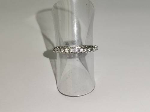Unique Half-Eternity Sterling Silver Ring