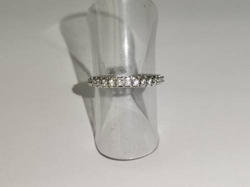 Unique Half-Eternity Sterling Silver Ring