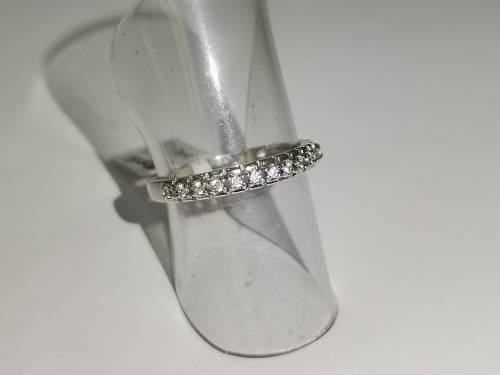 Unique Half-Eternity Sterling Silver Ring