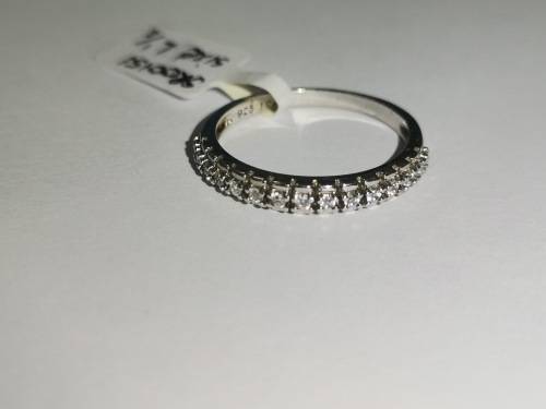Unique Half-Eternity Sterling Silver Ring