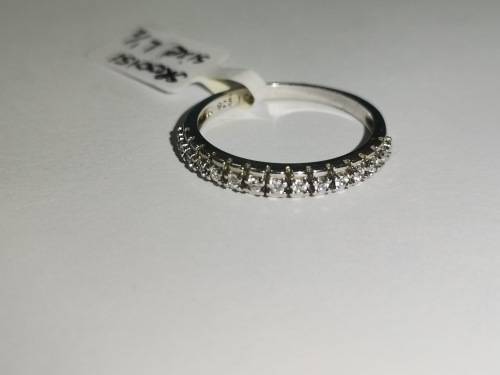 Unique Half-Eternity Sterling Silver Ring