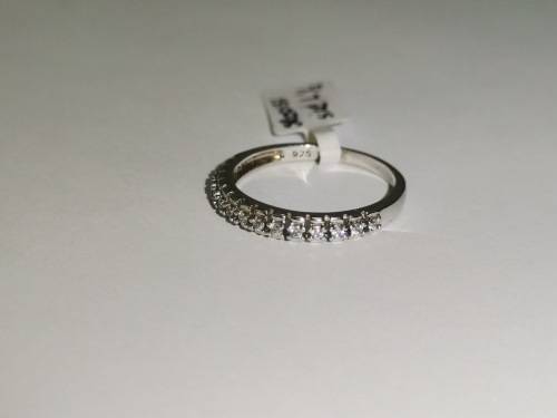 Unique Half-Eternity Sterling Silver Ring