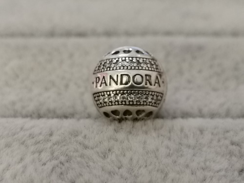 Pandora Logo Round Clip Charm
