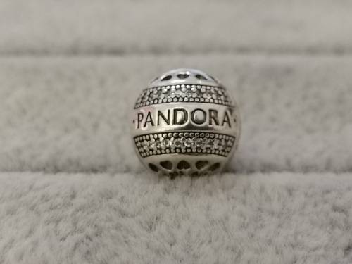 Pandora Logo Round Clip Charm