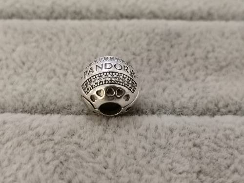 Pandora Logo Round Clip Charm