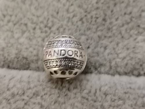 Pandora Logo Round Clip Charm