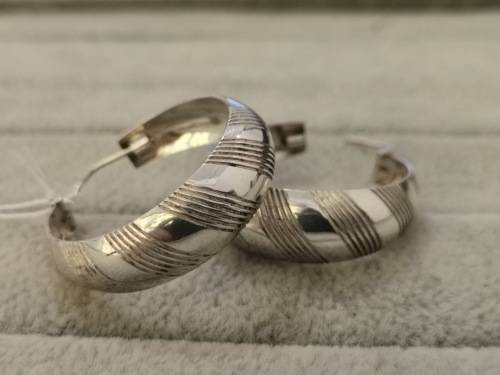 Medium Silver Hoops