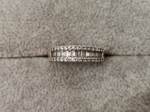 Big Silver Half-Eternity Ring