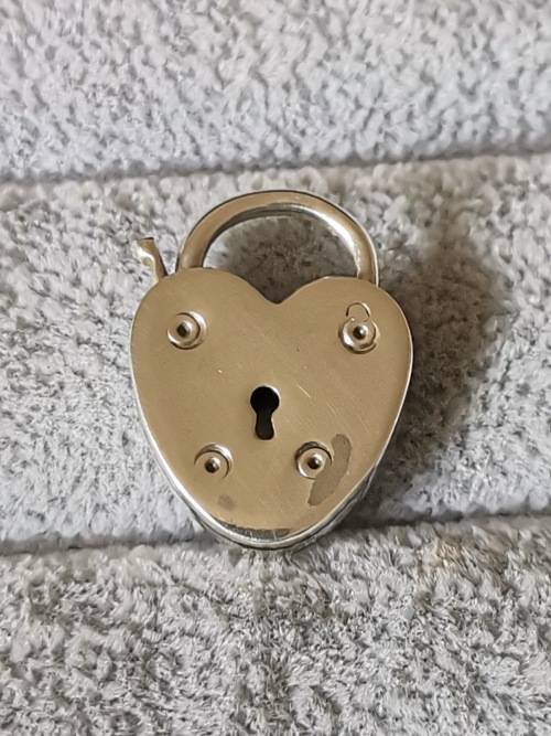 Silver Heart Padlock Pendant