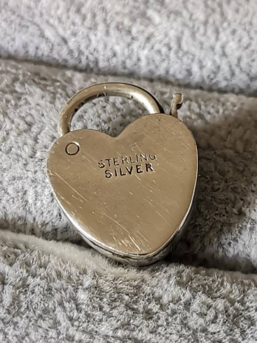 Silver Heart Padlock Pendant