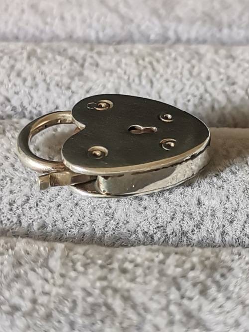 Silver Heart Padlock Pendant