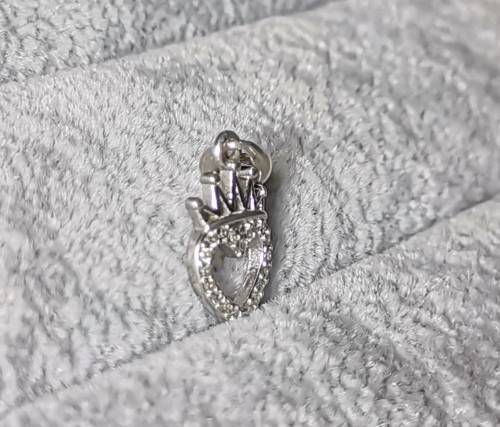 Silver Heart Crown Pendant