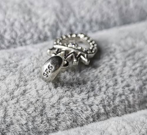 Silver Heart Crown Pendant