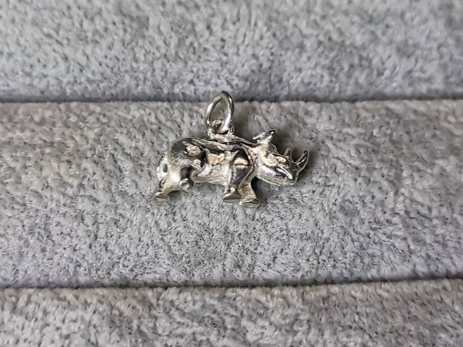 Silver Rhino Pendant