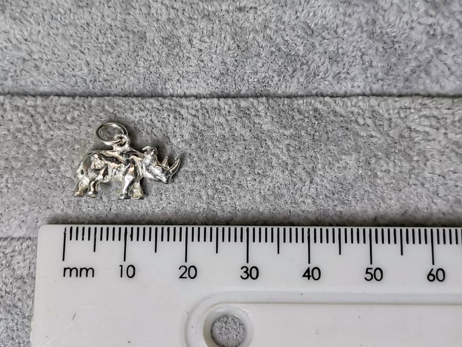Silver Rhino Pendant
