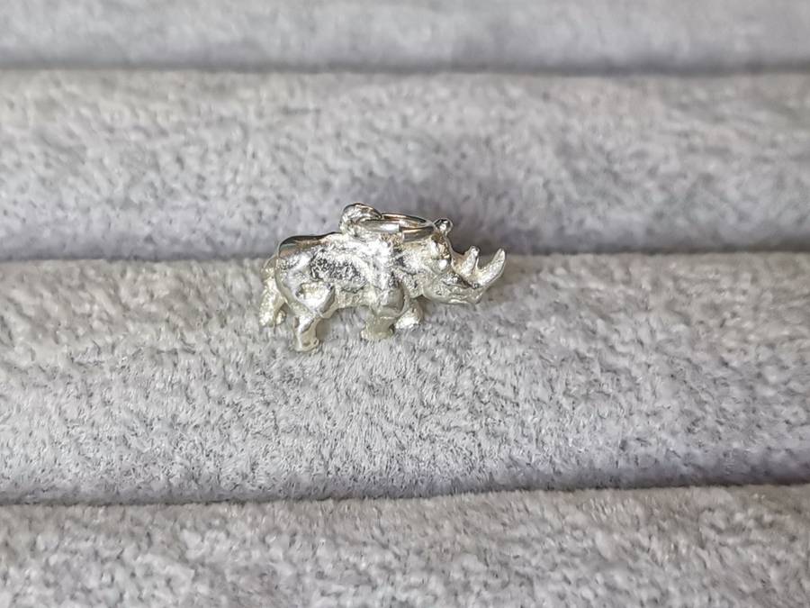 Silver Rhino Pendant
