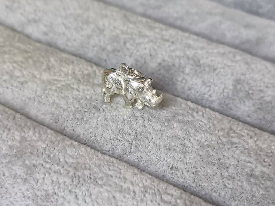 Silver Rhino Pendant