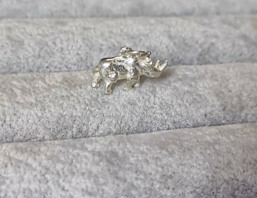 Silver Rhino Pendant