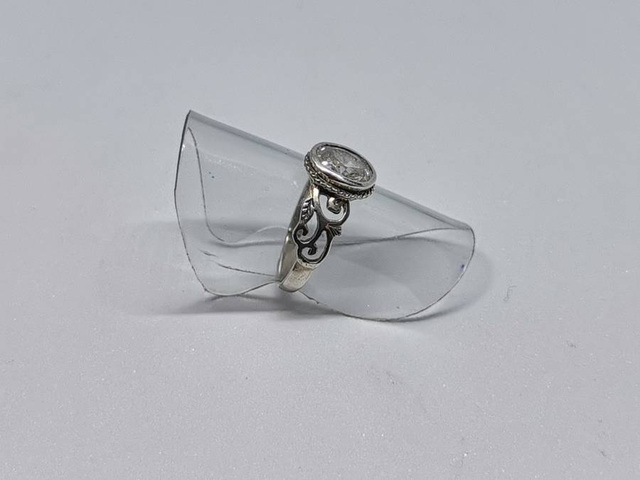 Detailed silver ring
