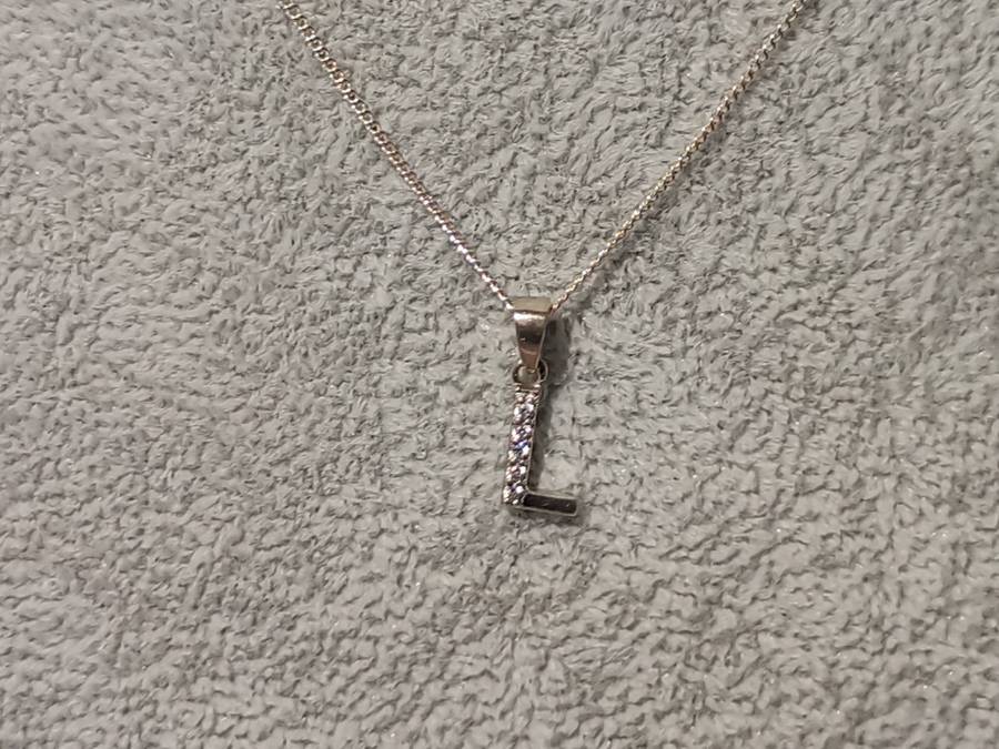 Silver `L` Necklace