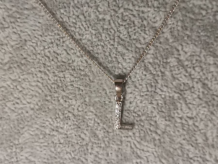 Silver `L` Necklace