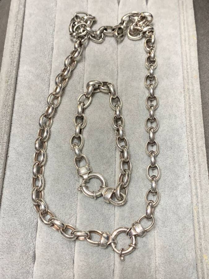 Silver Chain and Bracelet Set