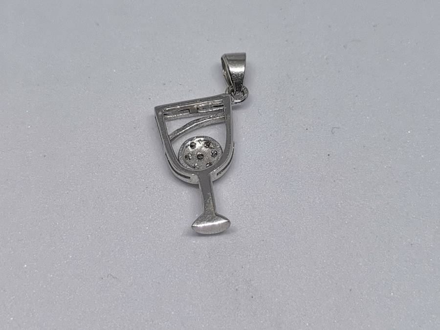 Silver Wine Glass Pendant