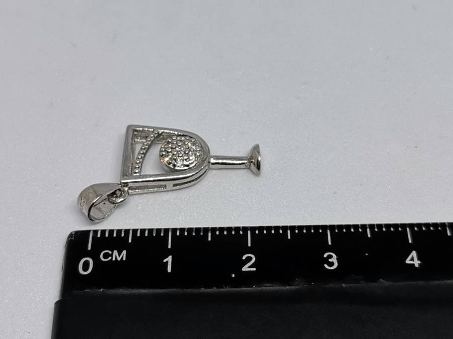 Silver Wine Glass Pendant