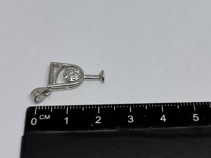 Silver Wine Glass Pendant