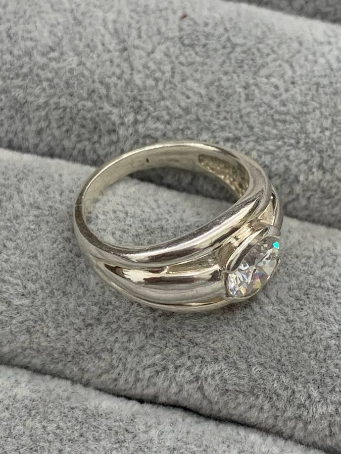 Silver Solitaire Ring