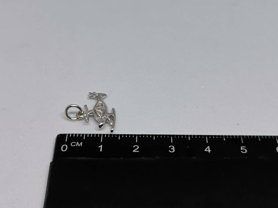 Silver Helicopter Charm