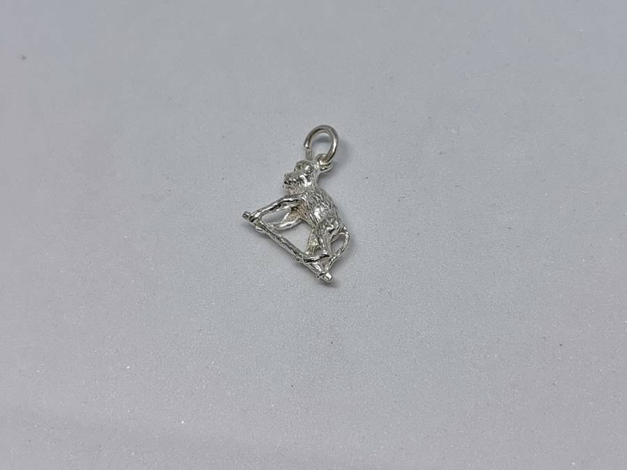 Silver Baboon Charm
