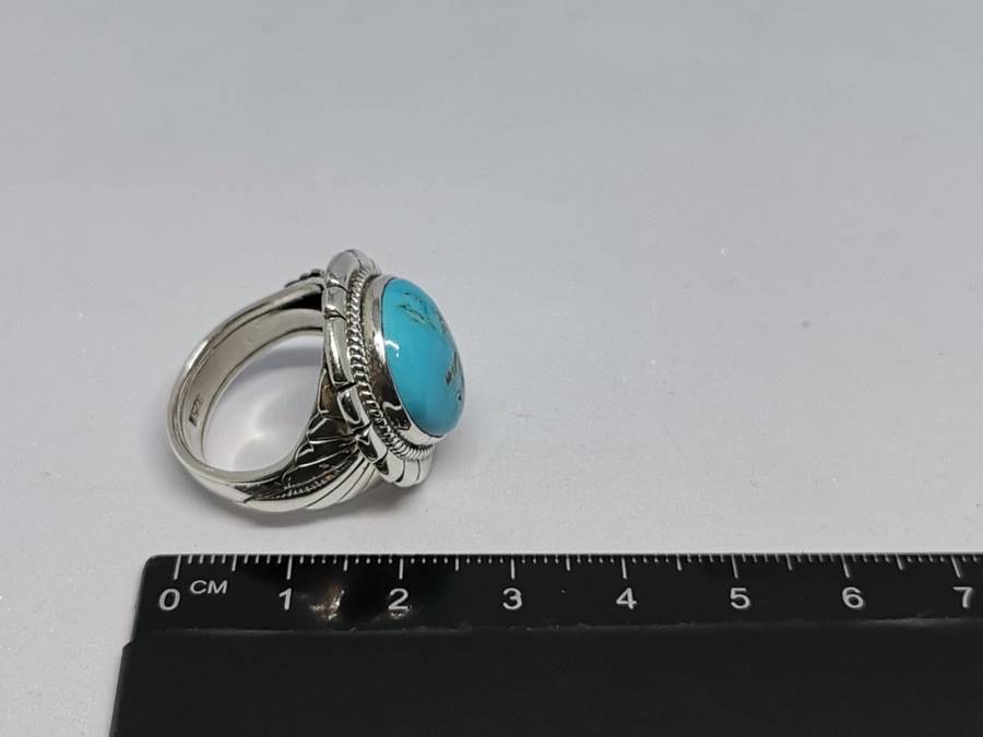 Bulky Silver Turquoise Ring