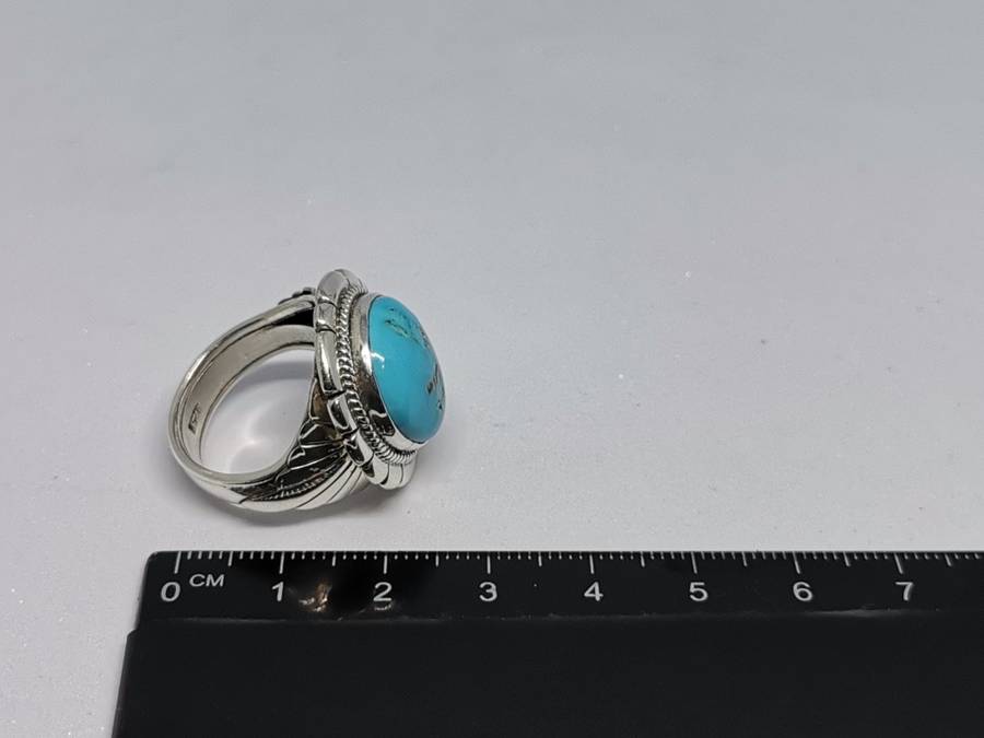 Bulky Silver Turquoise Ring