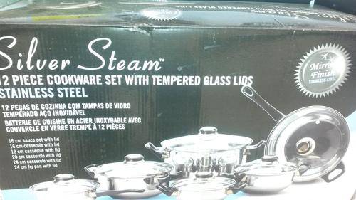 12 pcs Cookware set with tempered glassware lids