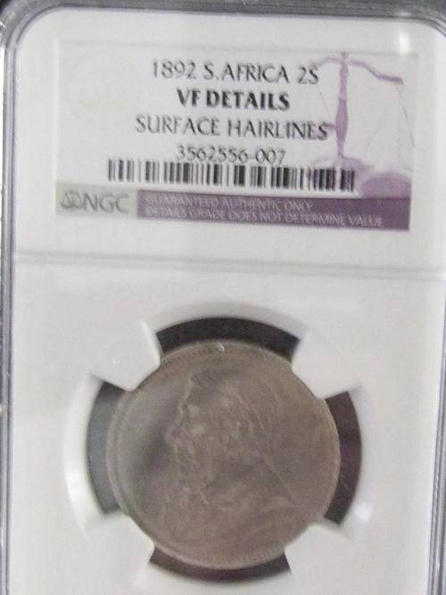 ** VF DET 1892 TWO SHILLING 2s NGC GRADED**