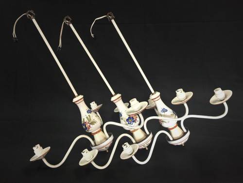 Trio of Ceramic Chandeliers