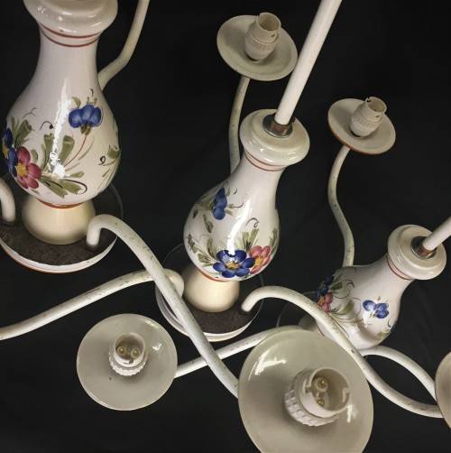 Trio of Ceramic Chandeliers