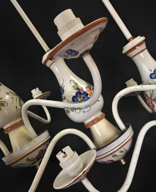 Trio of Ceramic Chandeliers
