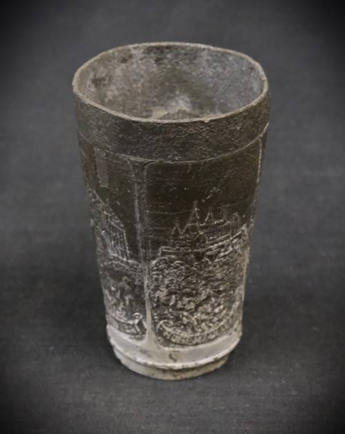 Vintage Pewter Cup and Tin Cigarette Box