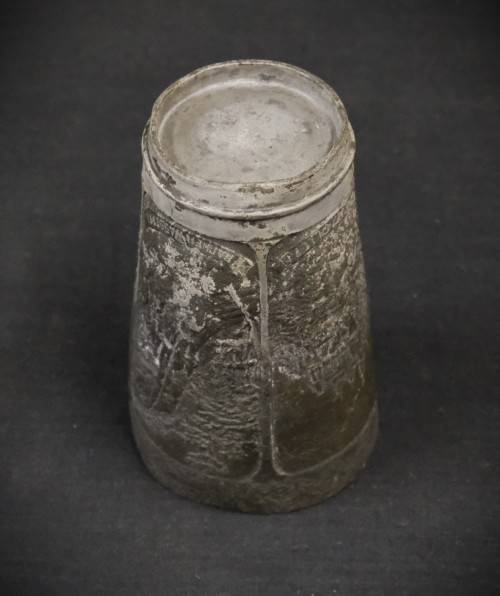 Vintage Pewter Cup and Tin Cigarette Box