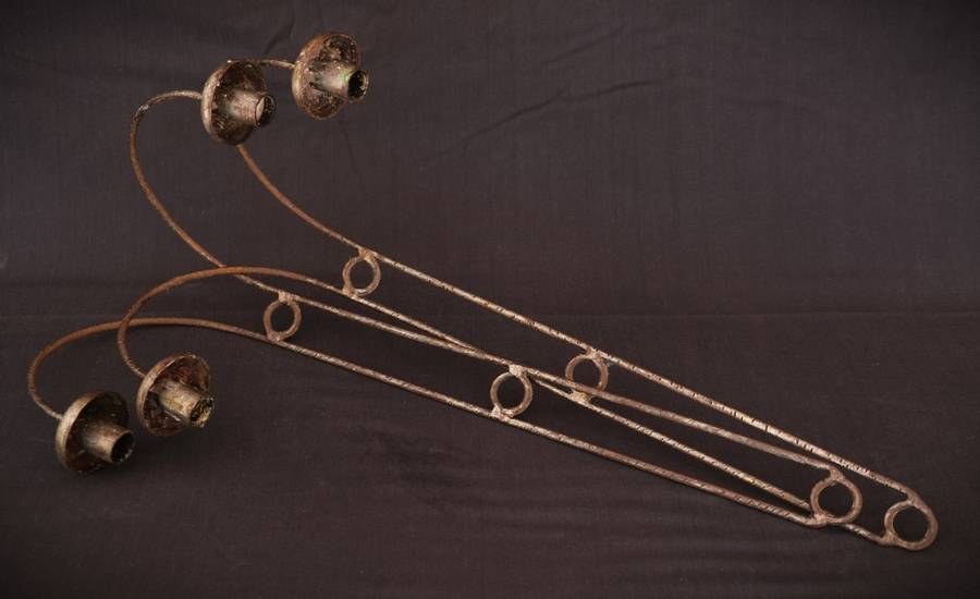 Pair of Metal Wall-Hanging Candelabras
